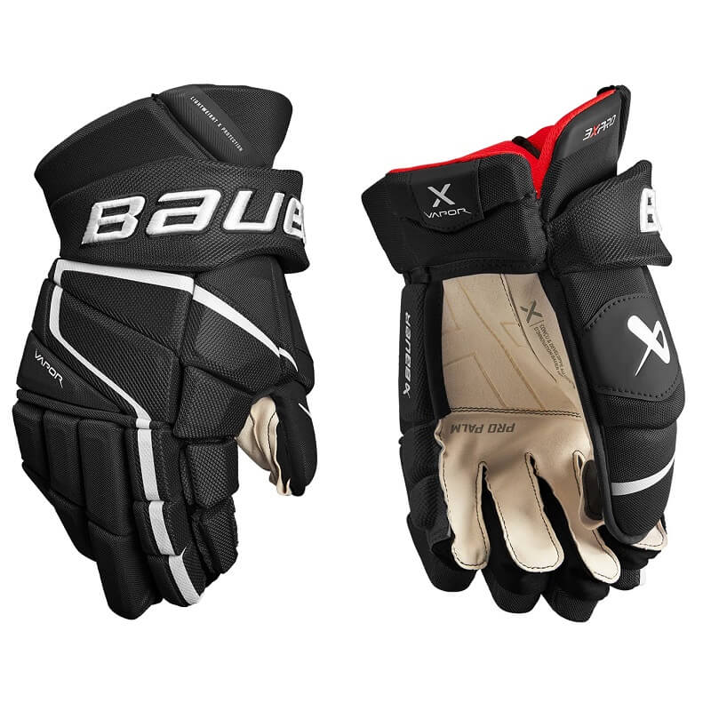 Guantes para hockey Bauer Vapor 3X Pro Negro y blanco de venta en Skate World