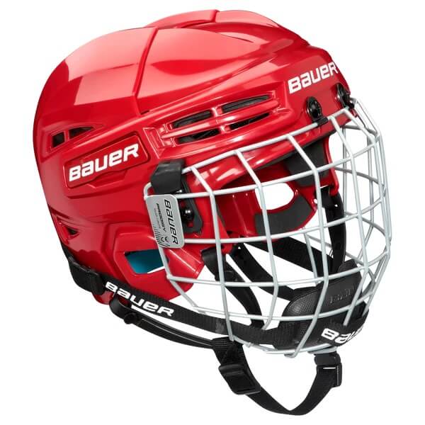 Casco de hockey Bauer Prodigy rojo con careta de venta en Skate World