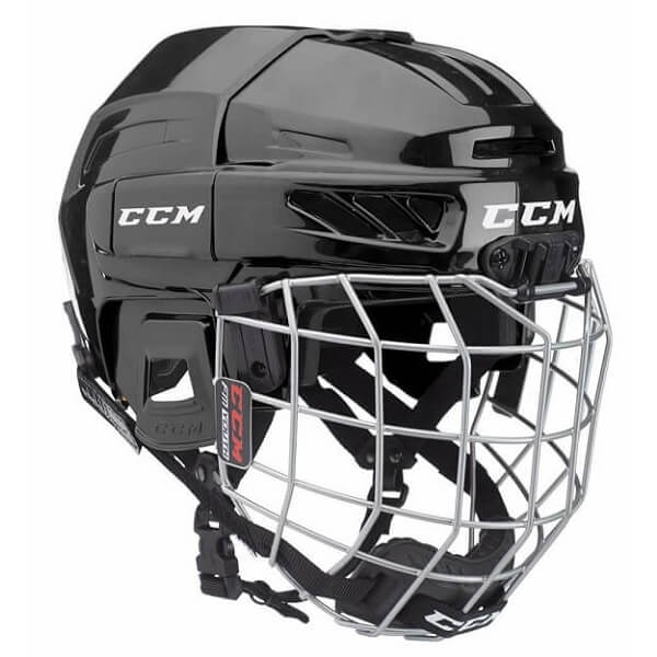 Casco de hockey CCM Fitlite 3Ds con careta color negro en Skate World tiendapatinesskateworld.com