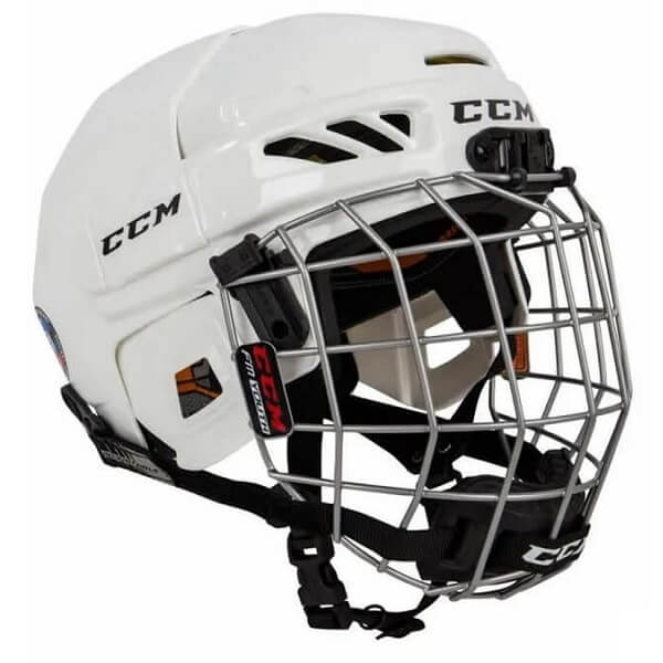 Casco de hockey CCM Fitlite 3Ds con careta color blanco Youth en Skate World tiendapatinesskateworld.com