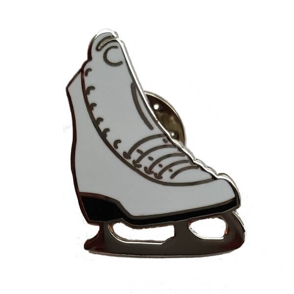 Pin metálico con diseño de patinaje artístico modelo Patín blanco de venta en Skate World México