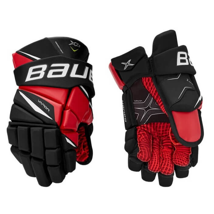 Guantes de hockey Bauer Vapor X2.9 negro y rojo de venta en Skate World México