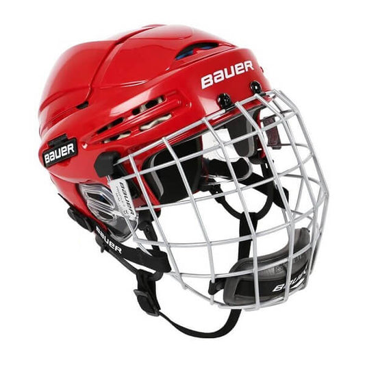 Casco de hockey Bauer 5100 con careta  color rojo de venta en Skate World