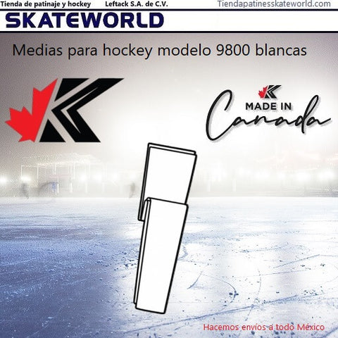 Medias para prácticas de hockey sobre hielo Kobe Sportswear color blanco de venta en Skateworld México