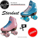 Patines de 4 ruedas Sure-Grip Stardust Azules y Rosas de venta en Skateworld México