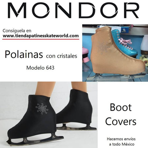 Polainas para patinaje artístico Mondor modelo 643 con cristales de venta en Skateworld
